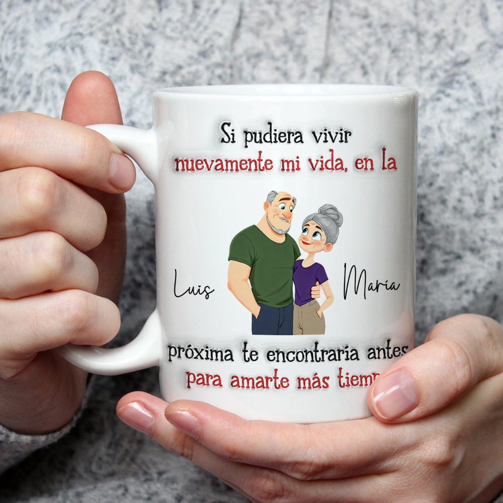 Custom Anniversary Keepsake Gifts For Couple • Te quiero muchísimo – Taza personalizada con efecto 3D inflado