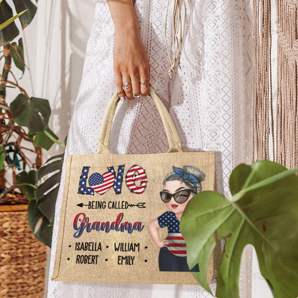 Grandma - Personalized Jute Tote Bag