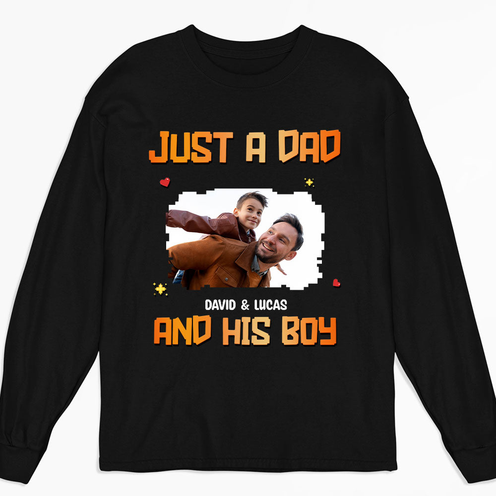 Custom Photo Christmas Anniversary Keepsake Gifts For Husband • Just A Dad Photo - Personalized Shirt