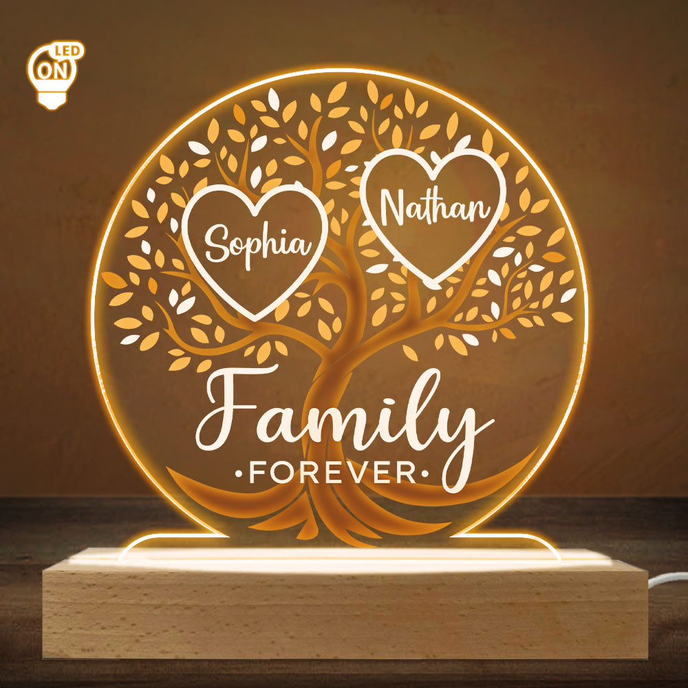 Custom Gift for Mom Grandma, Mother's Day Birthday • Loving Family - Personalized LED Light