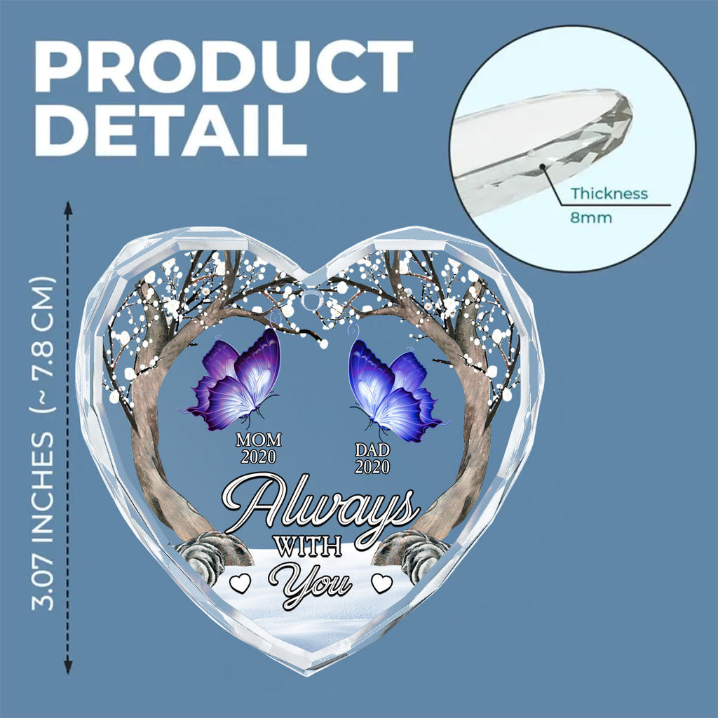 Custom Memorial Christmas Ornament, Sympathy Keepsake •  Beside You Forever - Personalized Glass Ornament