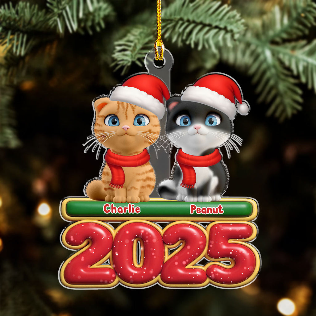 Custom Keepsake Christmas Ornament •  My Cat Is Here - Personalized Acrylic Ornament