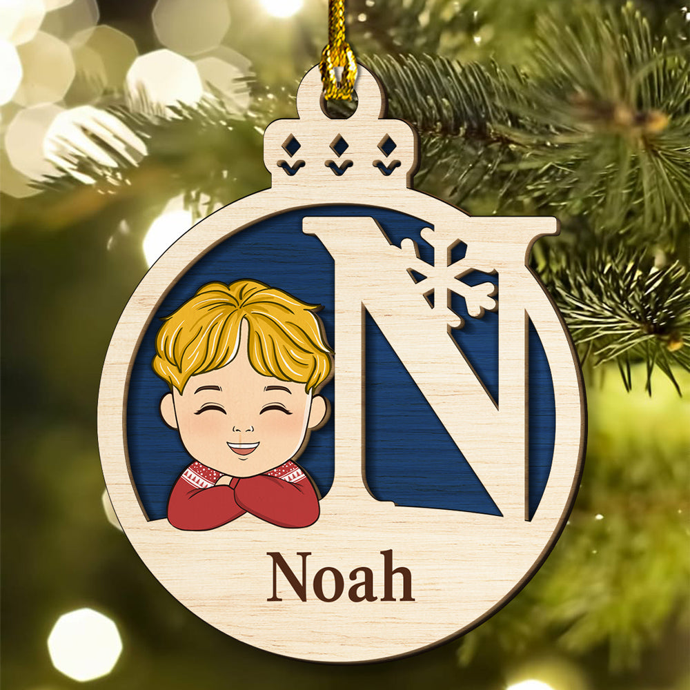 Custom Family Ornament, Christmas Gift for Family Members •  Santa Is Coming - Personalized 2-Layered Wood Ornament