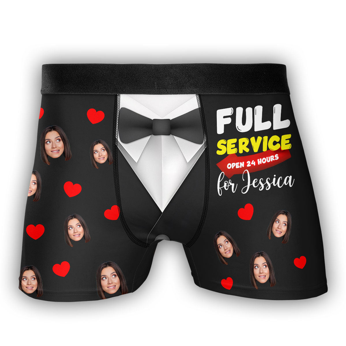 Your Pleasure My Priority Always - Personalized Photo Men's Boxer Briefs