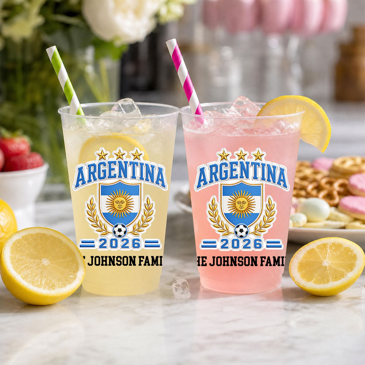 Family Football - Personalized Frosted Cup