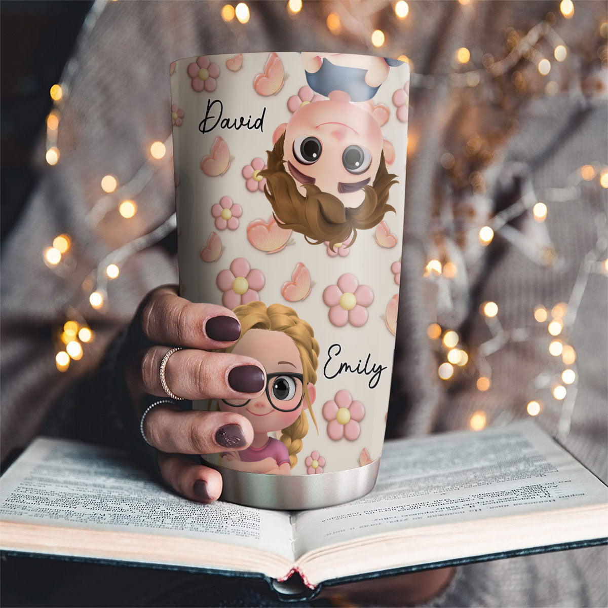 Custom Mother's Day Birthday Gifts For Grandma • Kids Make Life Grand - Personalized 3D Effect Tumbler