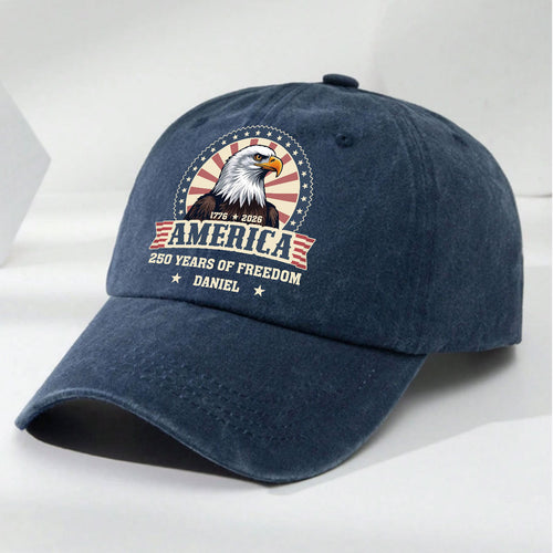 250 Of Freedom - Personalized Vintage Washed Denim Cap