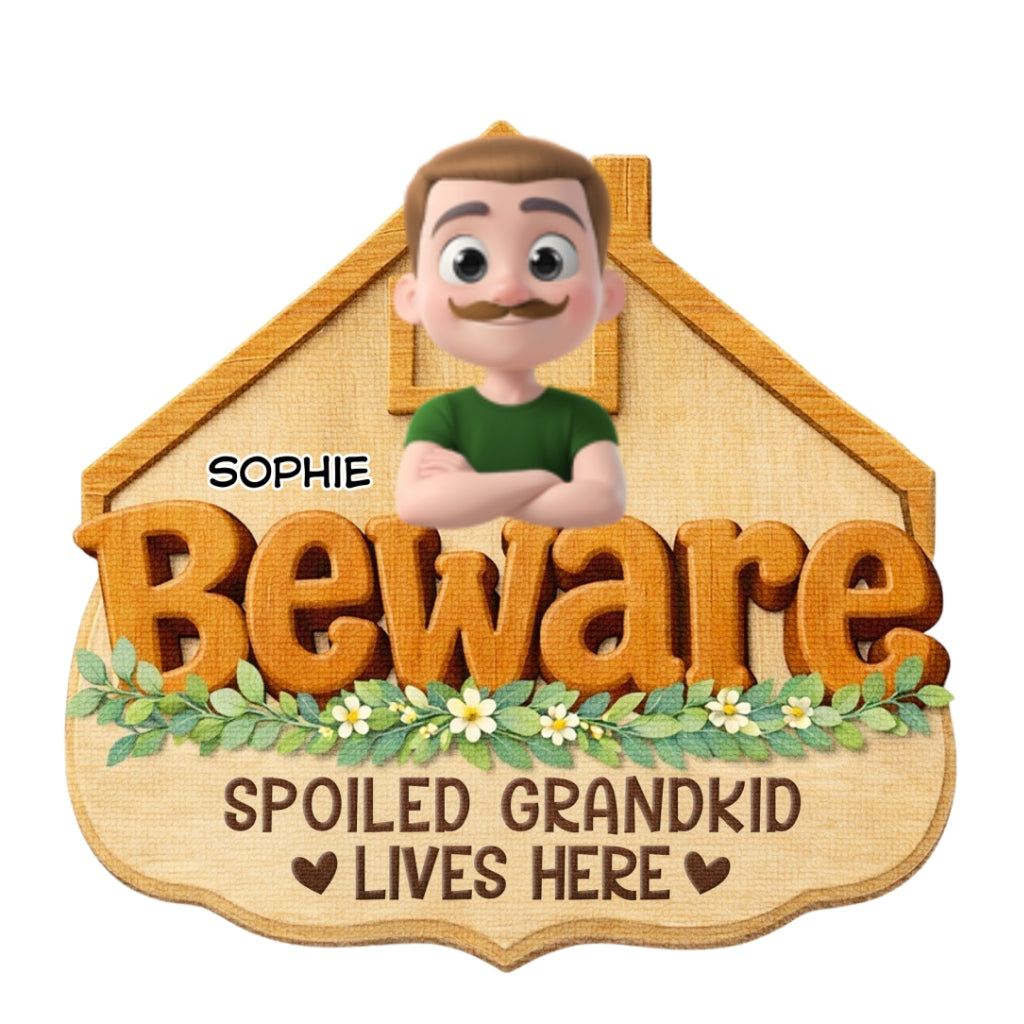Beware My Spoiled Grandkids - Personalized Doormat