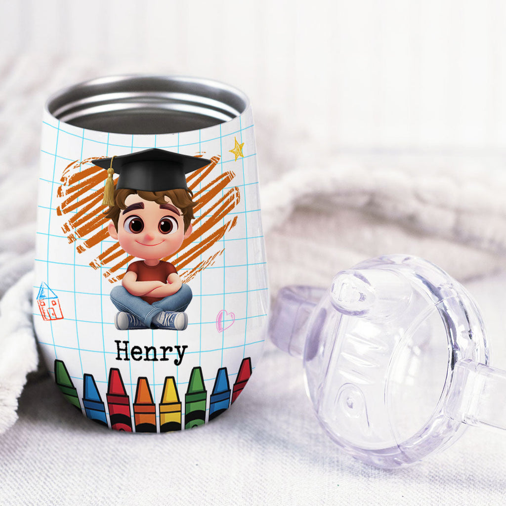 Look Out Kindergarten - Personalized Sippy Cup With Handles