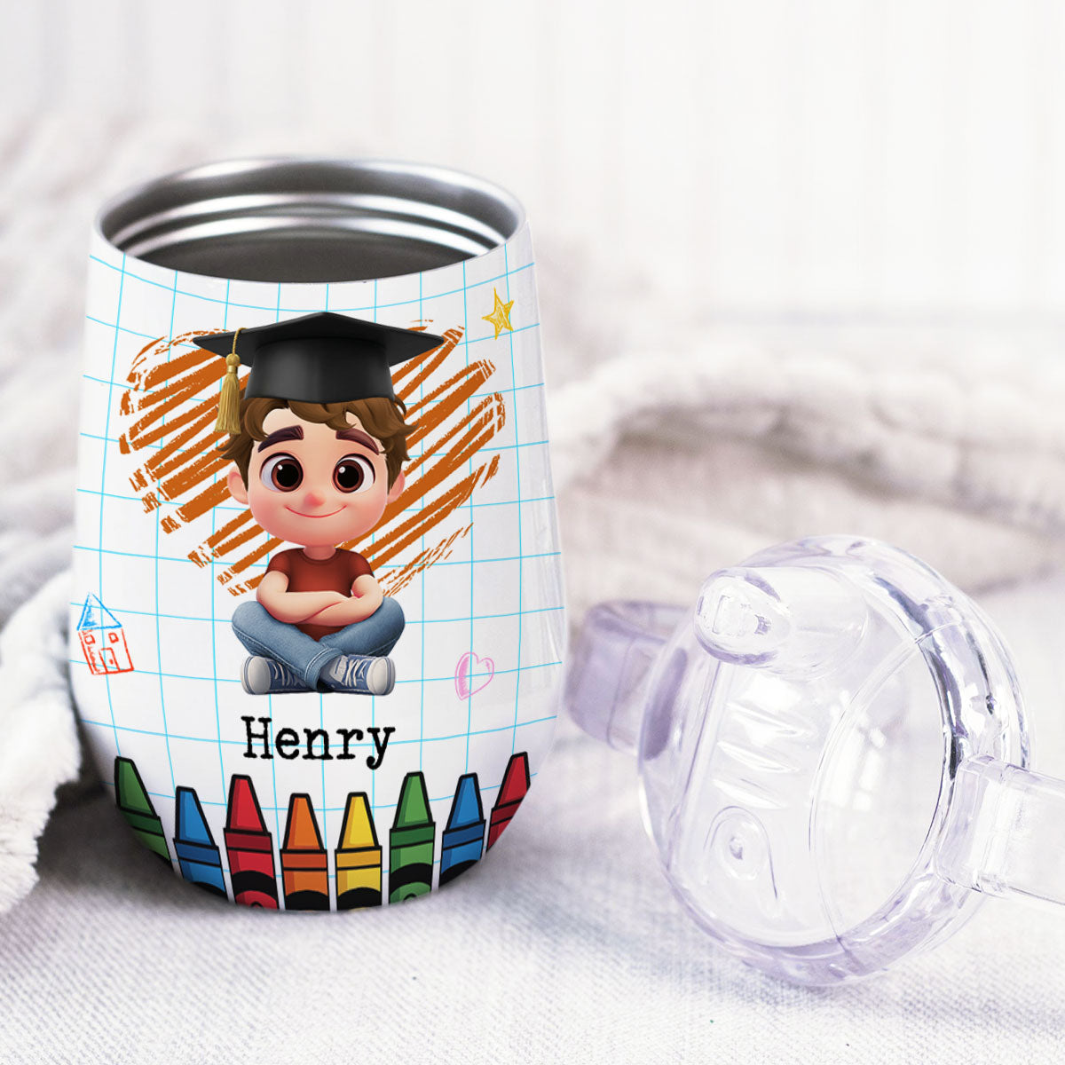 Look Out Kindergarten - Personalized Sippy Cup With Handles