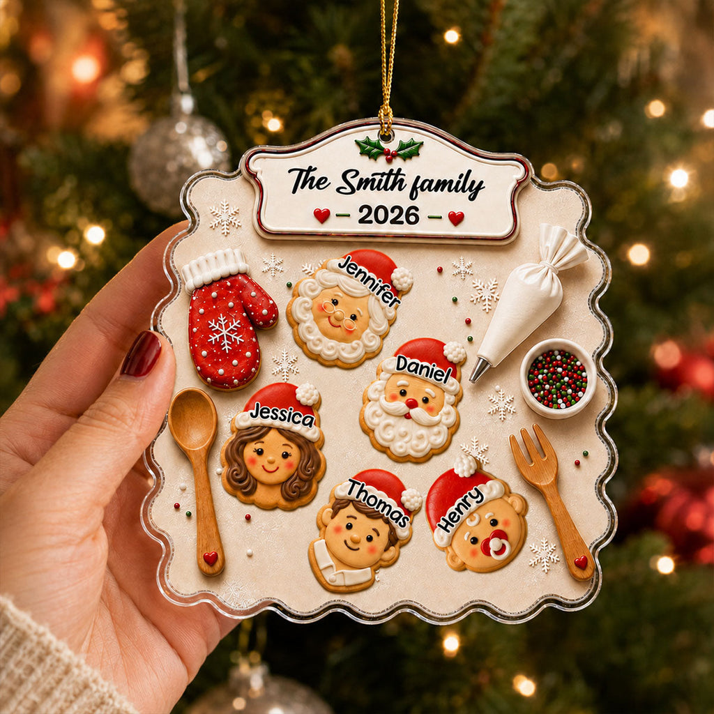 Custom Family Ornament, Christmas Gift for Family Members •  Christmas Baking Memories - Personalized Acrylic Ornament
