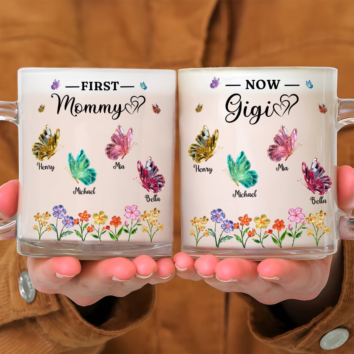 Custom Mother's Day Gift for Mom & Grandma • The Beautiful Journey - Personalized Glass Mug