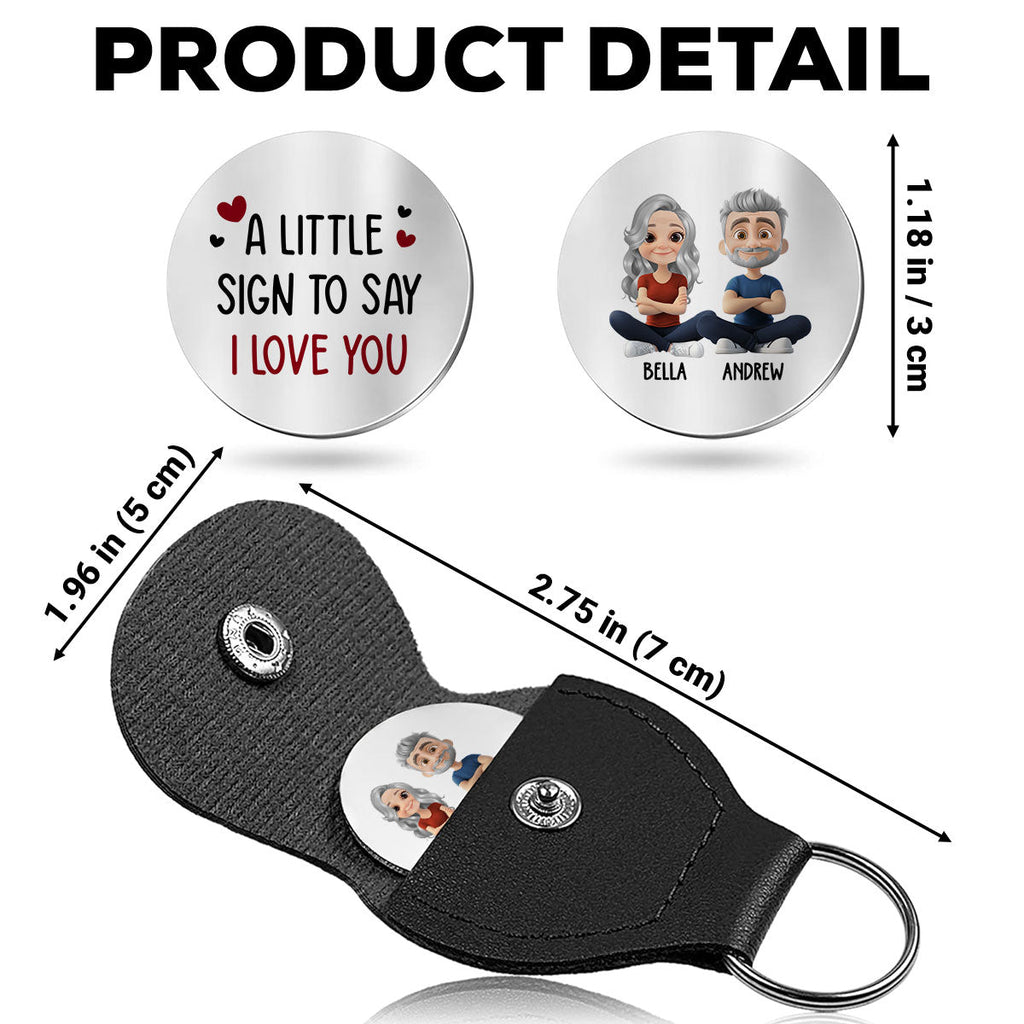 Custom Coin Keychain for Husband, Couple Anniversary Valentine's Day Gifts • A Little Sign For You - Personalized Pocket Hug