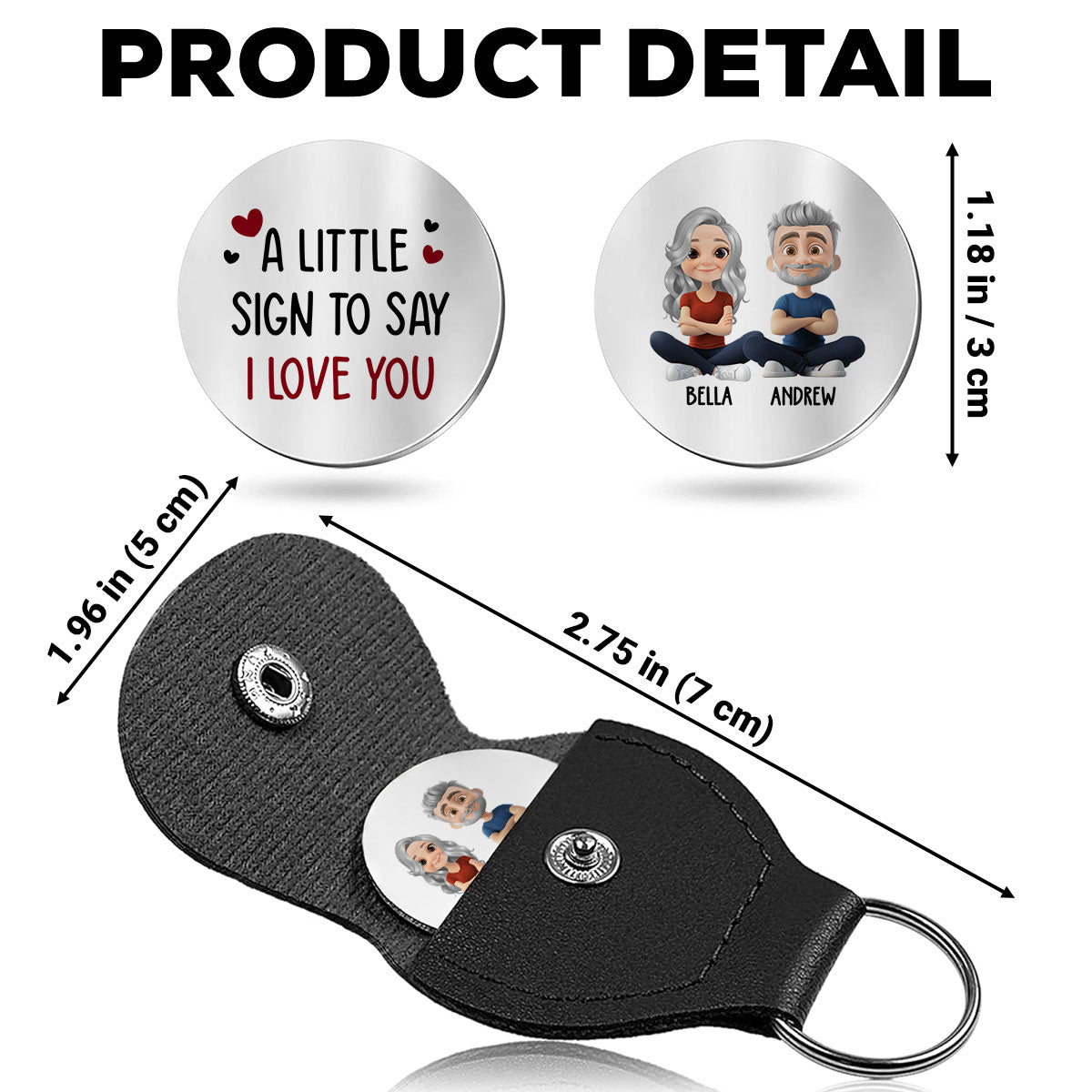 Custom Coin Keychain for Husband, Couple Anniversary Valentine's Day Gifts • A Little Sign For You - Personalized Pocket Hug