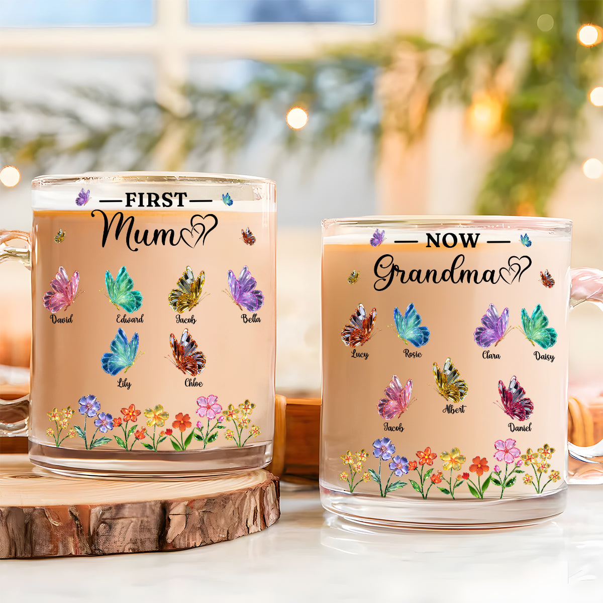 Custom Mother's Day Gift for Mom & Grandma • The Beautiful Journey - Personalized Glass Mug