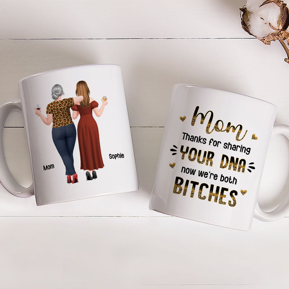 Custom Christmas & Birthday Gift for Mom • Thanks For DNA Mom Mum - Personalized Coffee Mug