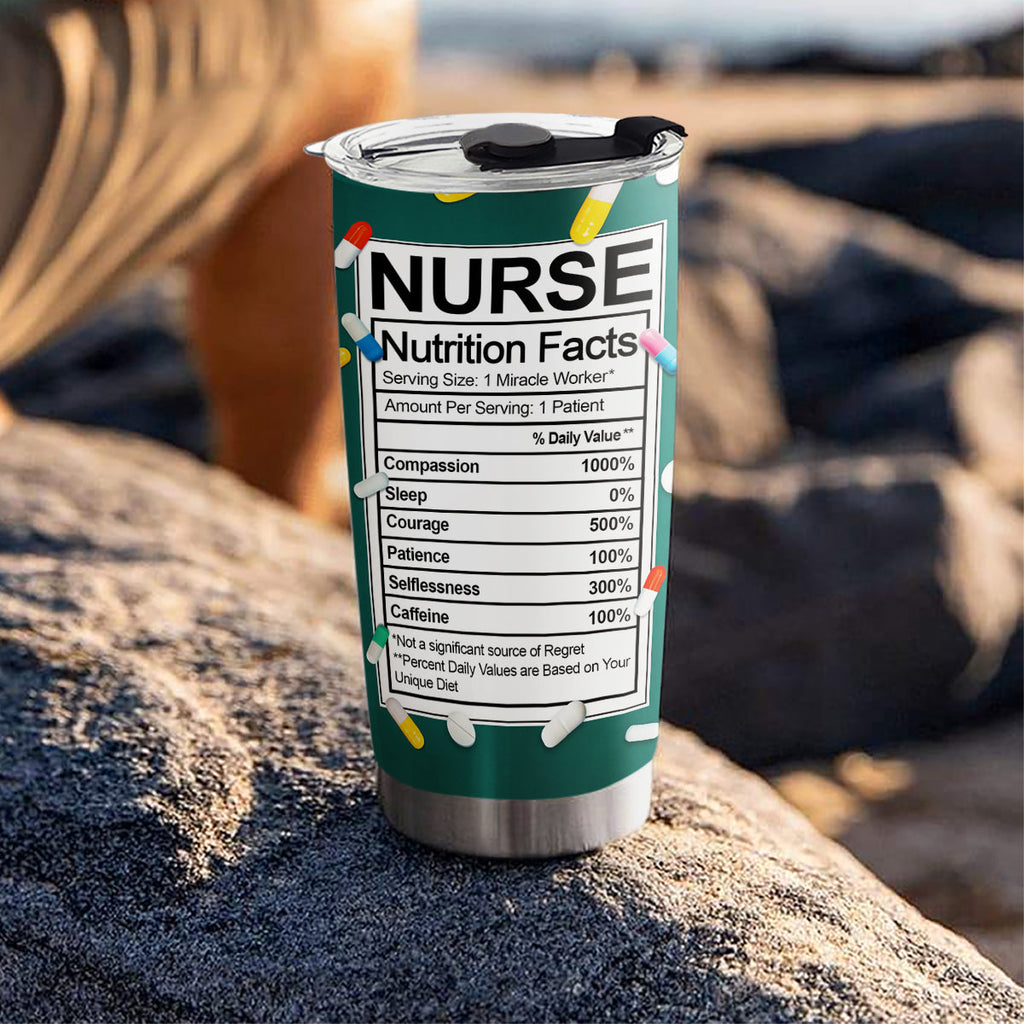 Custom Christmas Birthday Gifts For Best Friend • Nurse Nutrition Facts - Personalized Tumbler