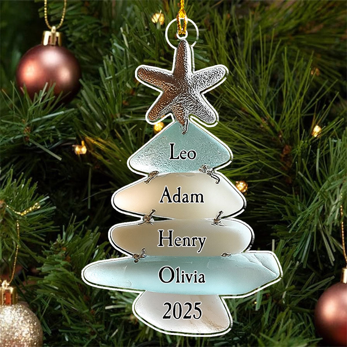 Custom Family Ornament, Christmas Gift for Family Members •  Family Sea - Personalized Acrylic Ornament