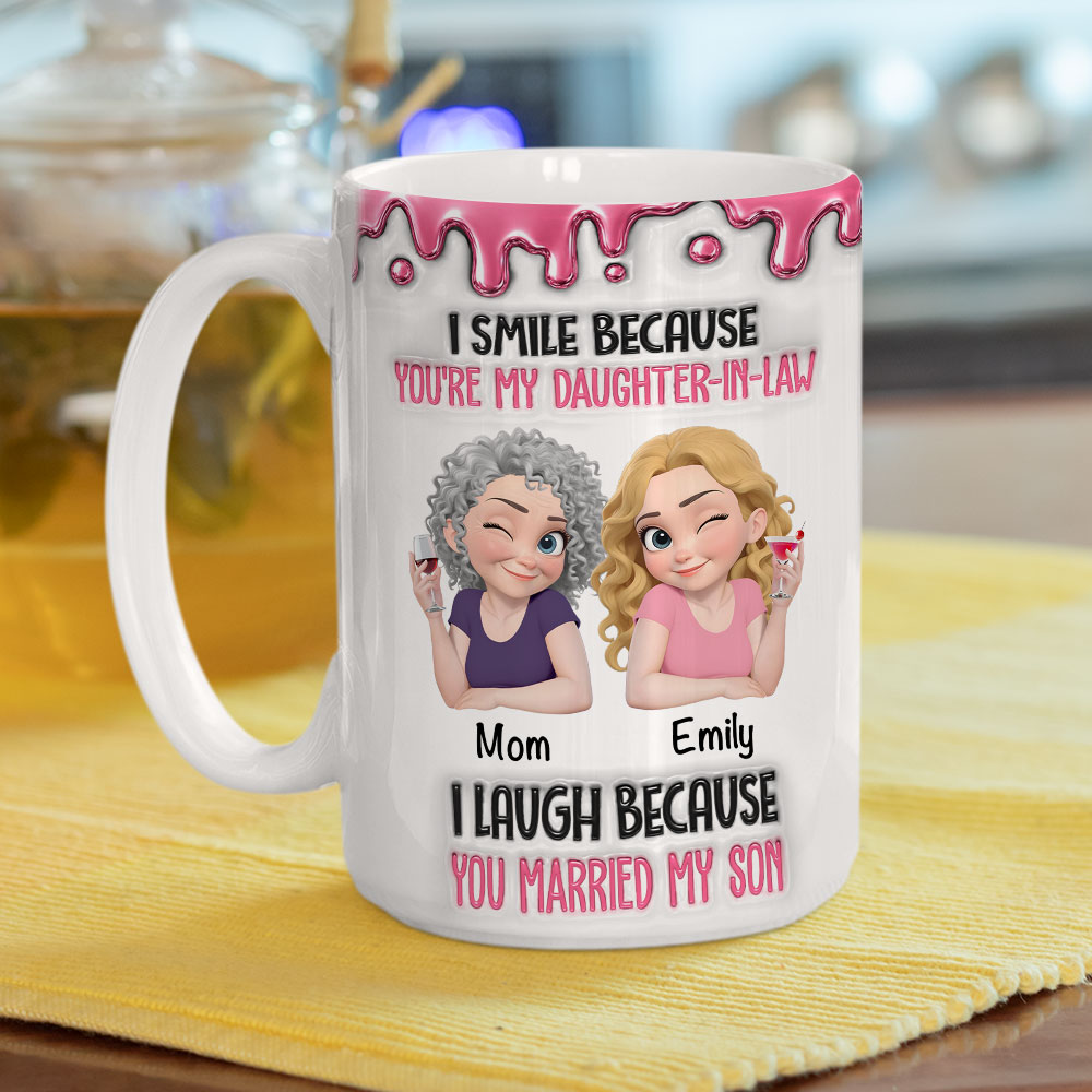 Custom Mother's Day Gift for Daughter • Officially Part Of Us - Personalized 3D Inflated Effect Mug