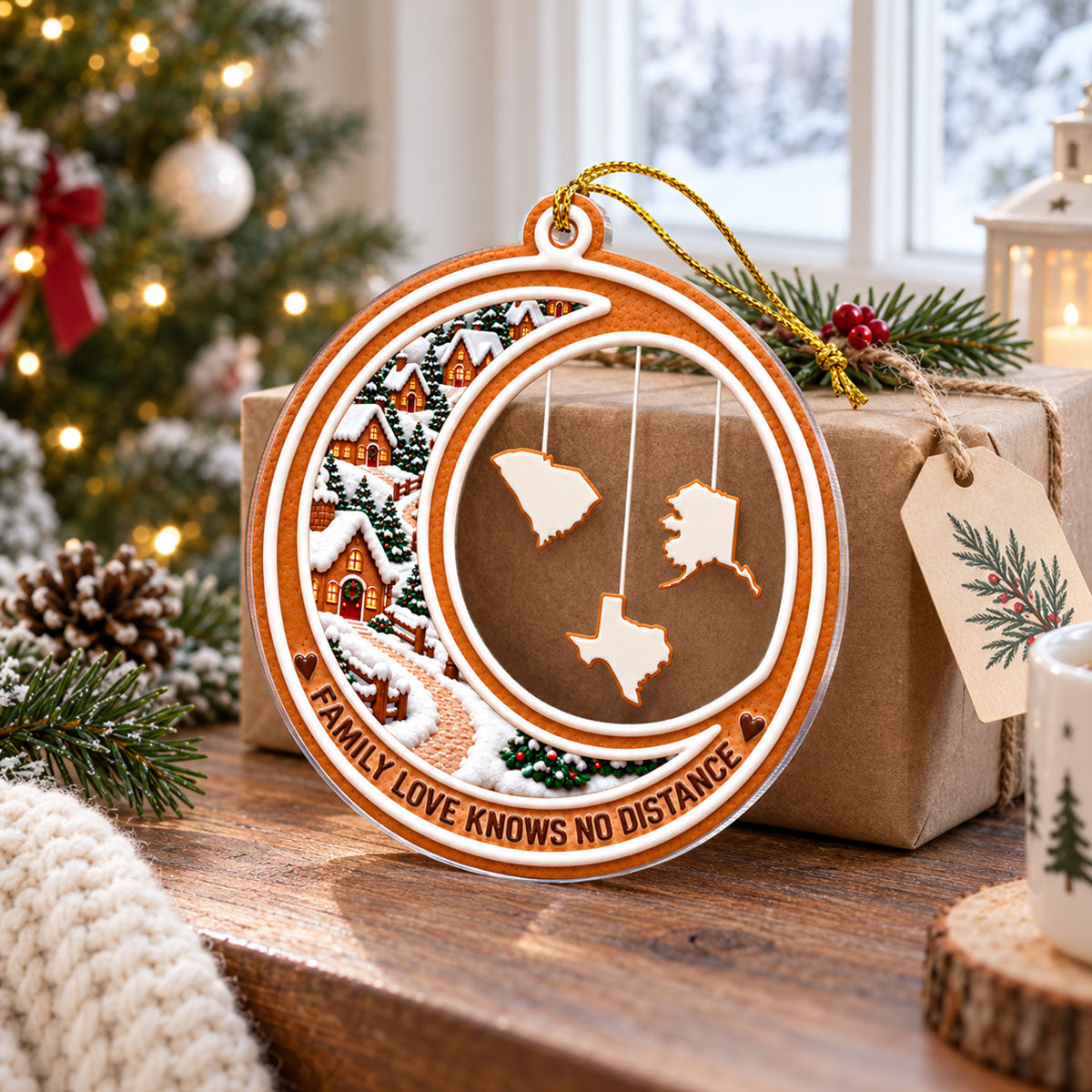 Custom Keepsake Christmas Ornament •  Family Without Borders - Personalized Acrylic Ornament