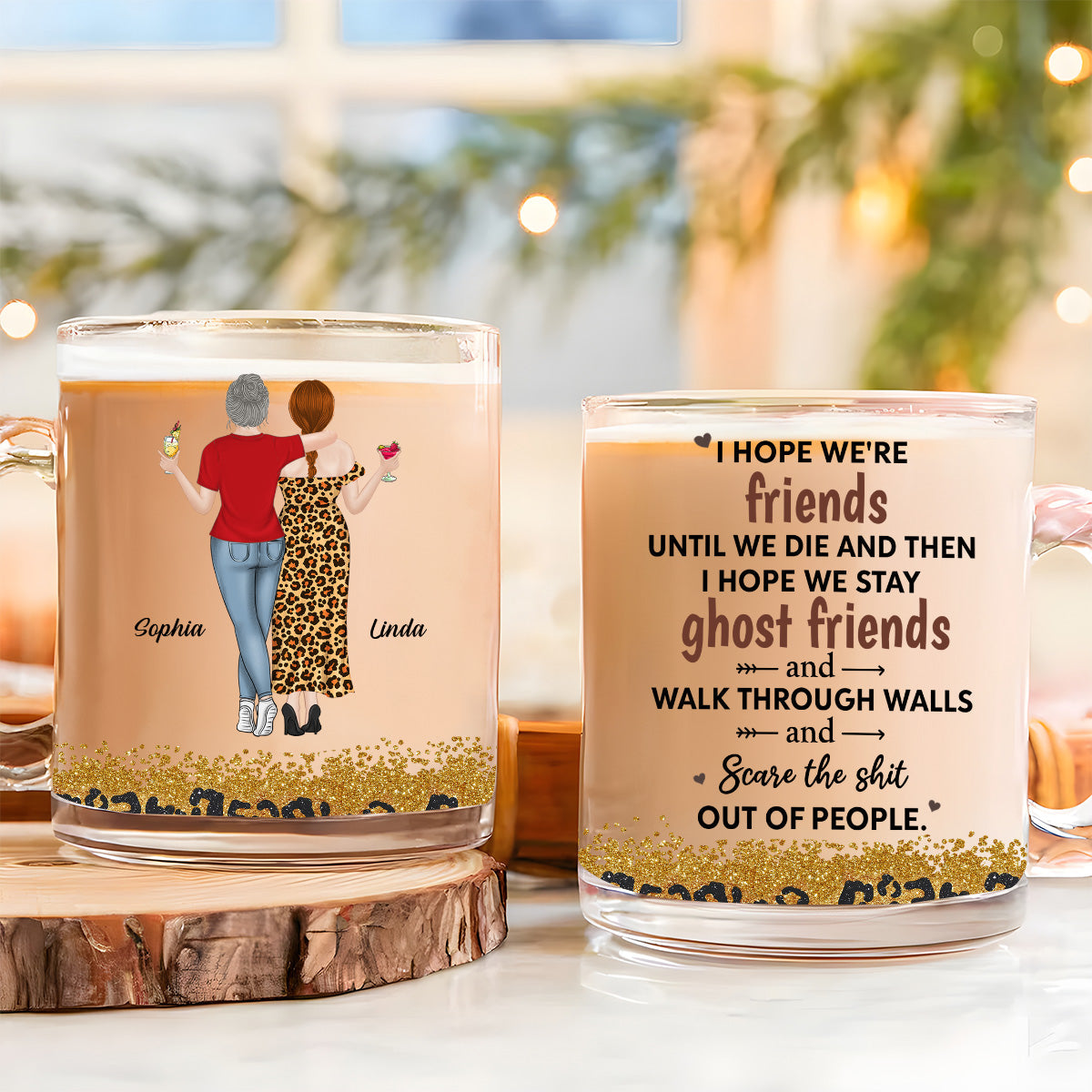 Custom Best Friend, Christmas & Birthday Friendship Keepsake Gift • We Are Friends Until We Die - Personalized Glass Mug