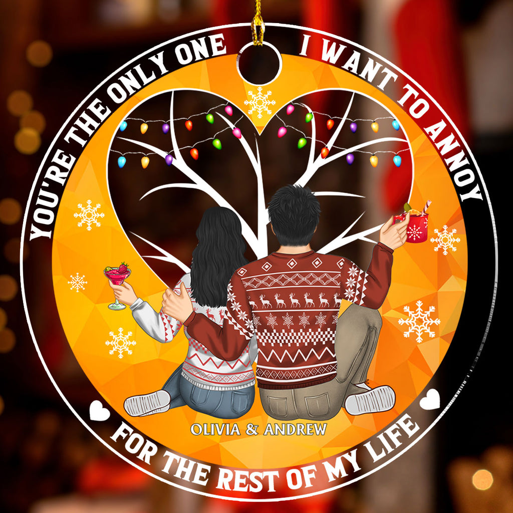 Custom Couple Christmas Ornament, Anniversary Gift •  Of All The Weird Things - Personalized Acrylic Ornament