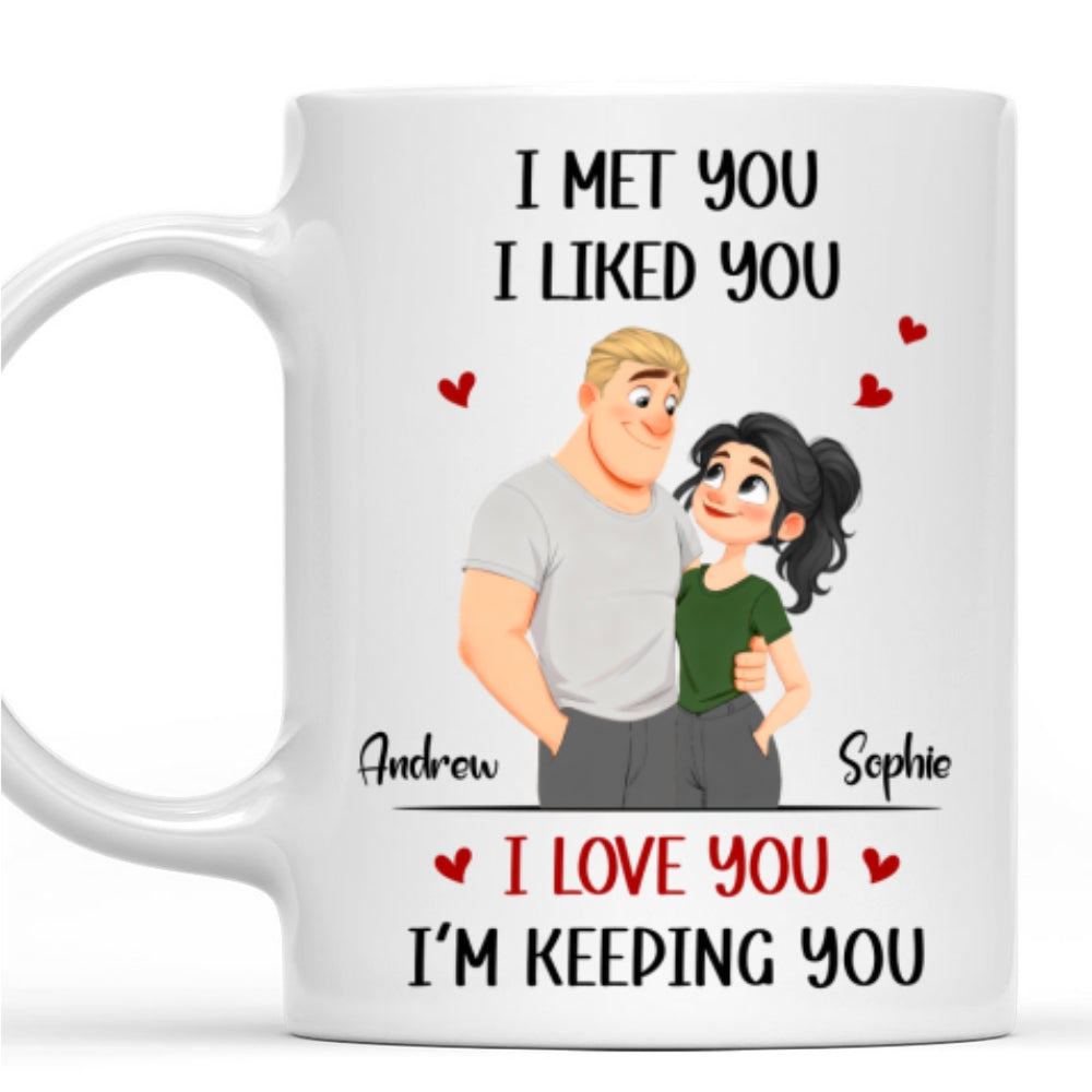 Custom Anniversary Keepsake Gifts For Couple • Keeping You Cartoon - Personalized Coffee Mug
