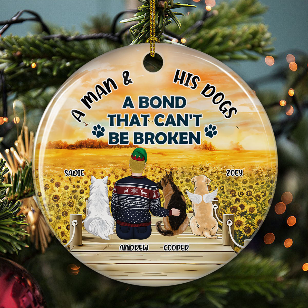 Custom Keepsake Christmas Ornament •  The Unbreakable Bond Between A Girl And Her Dog - Personalized Ceramic Ornament