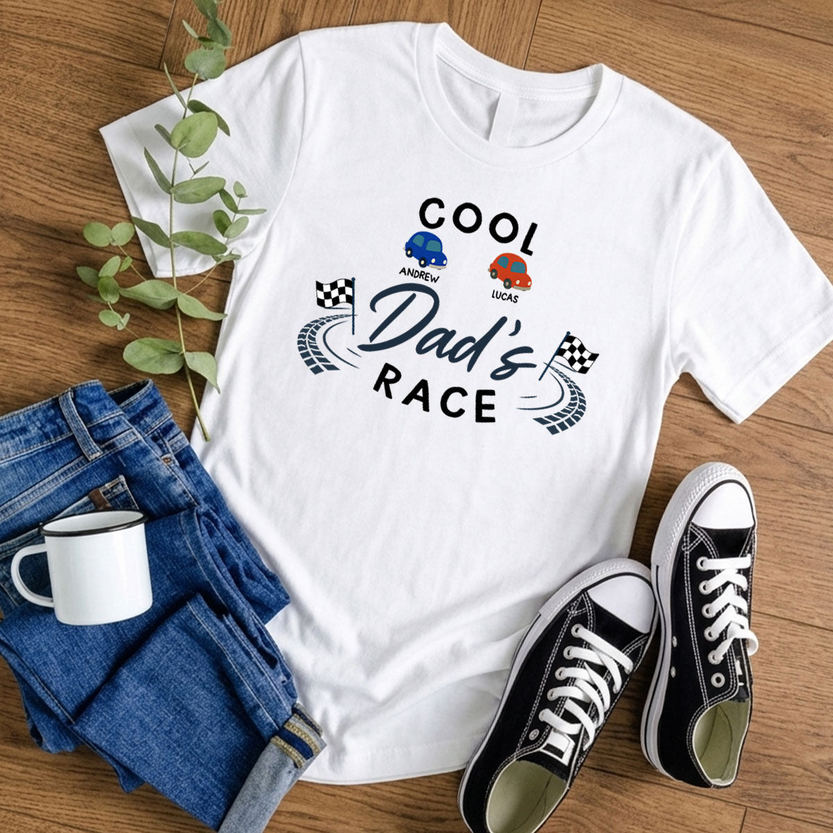 Custom Father's Day, Special Gift for Dad & Grandpa • Dad Race - Personalized Shirt