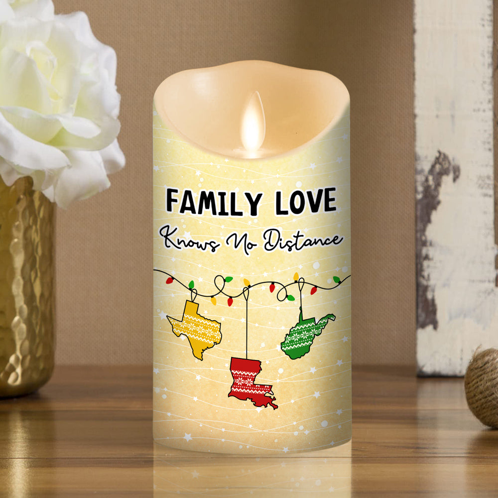 Family Love Knows No Distance - Personalized LED Candle