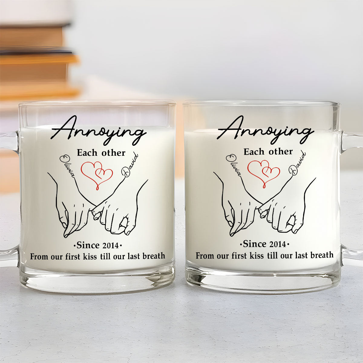 Custom Anniversary Keepsake Gifts For Couple • Till Our Last Breath - Personalized Glass Mug