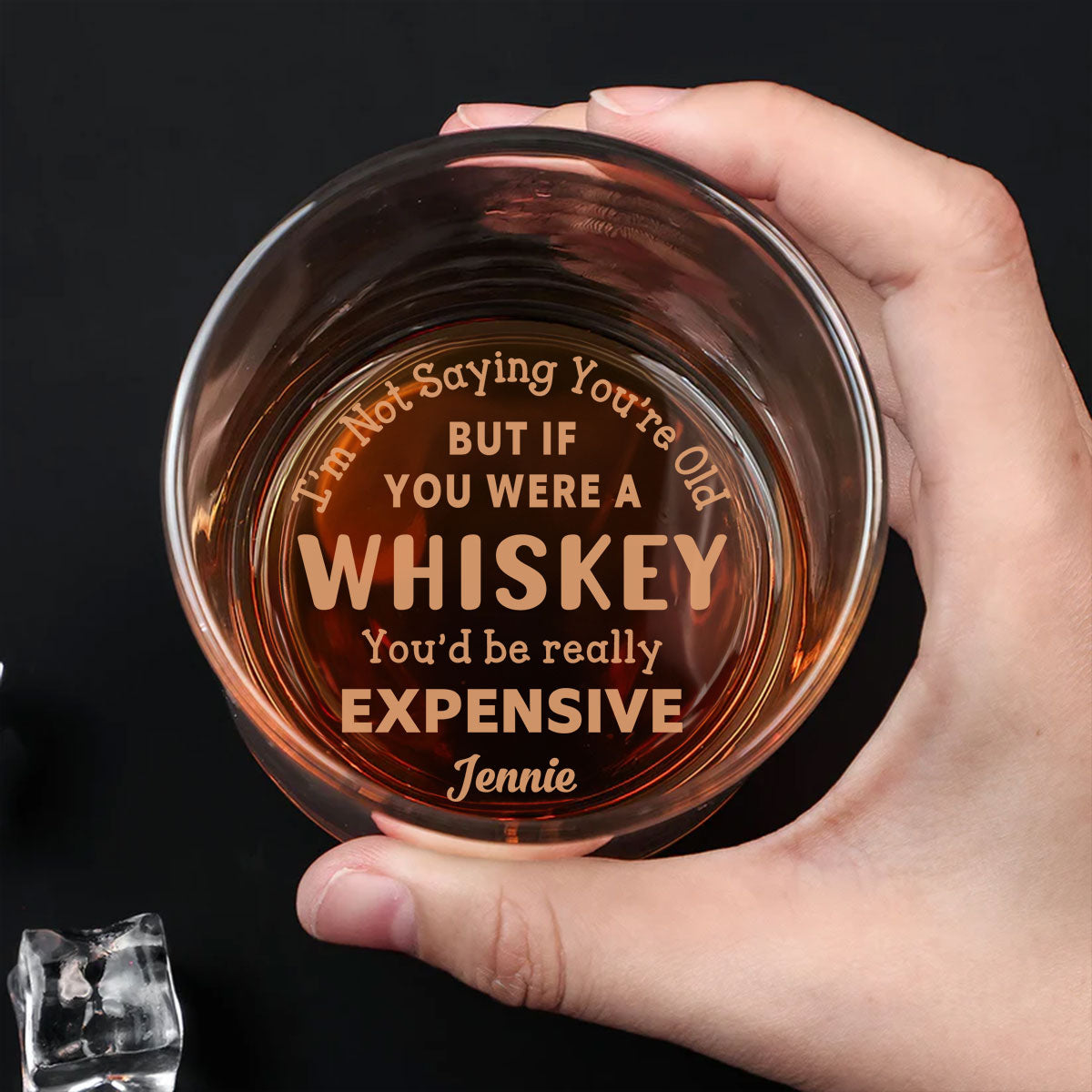 Custom Christmas Anniversary Birthday Drinkware Gifts for Couple • Expensive whiskey - Personalized Engraved Whiskey Glass