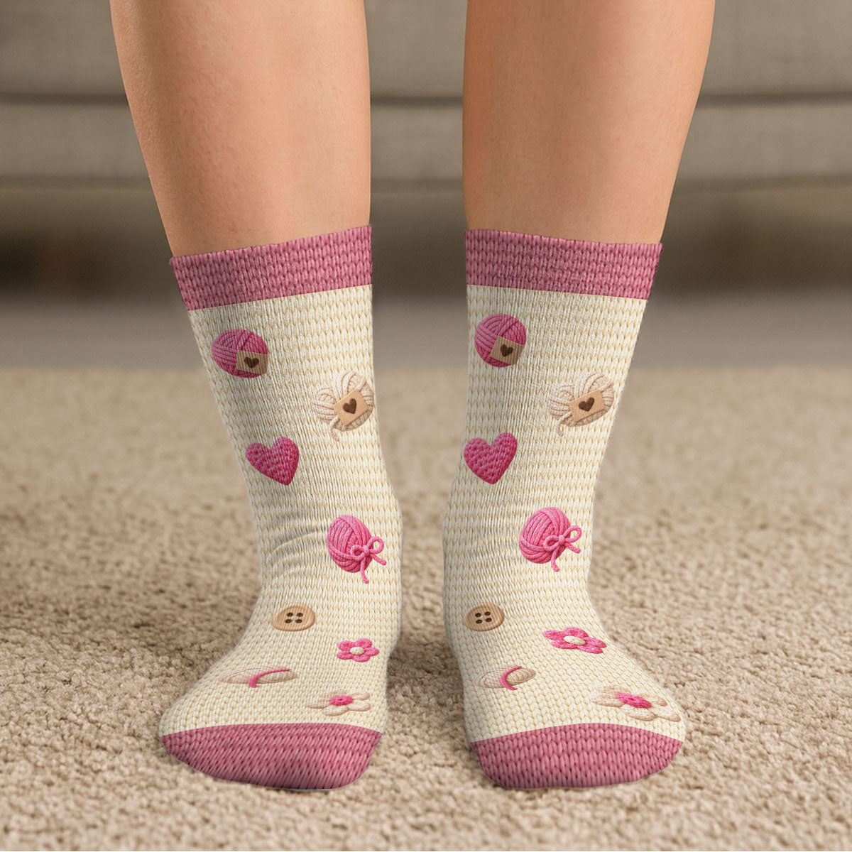 Custom Unique Footwear, Christmas Birthday Gift For Him & Her • Crafting In Progress - Personalized Crew Socks