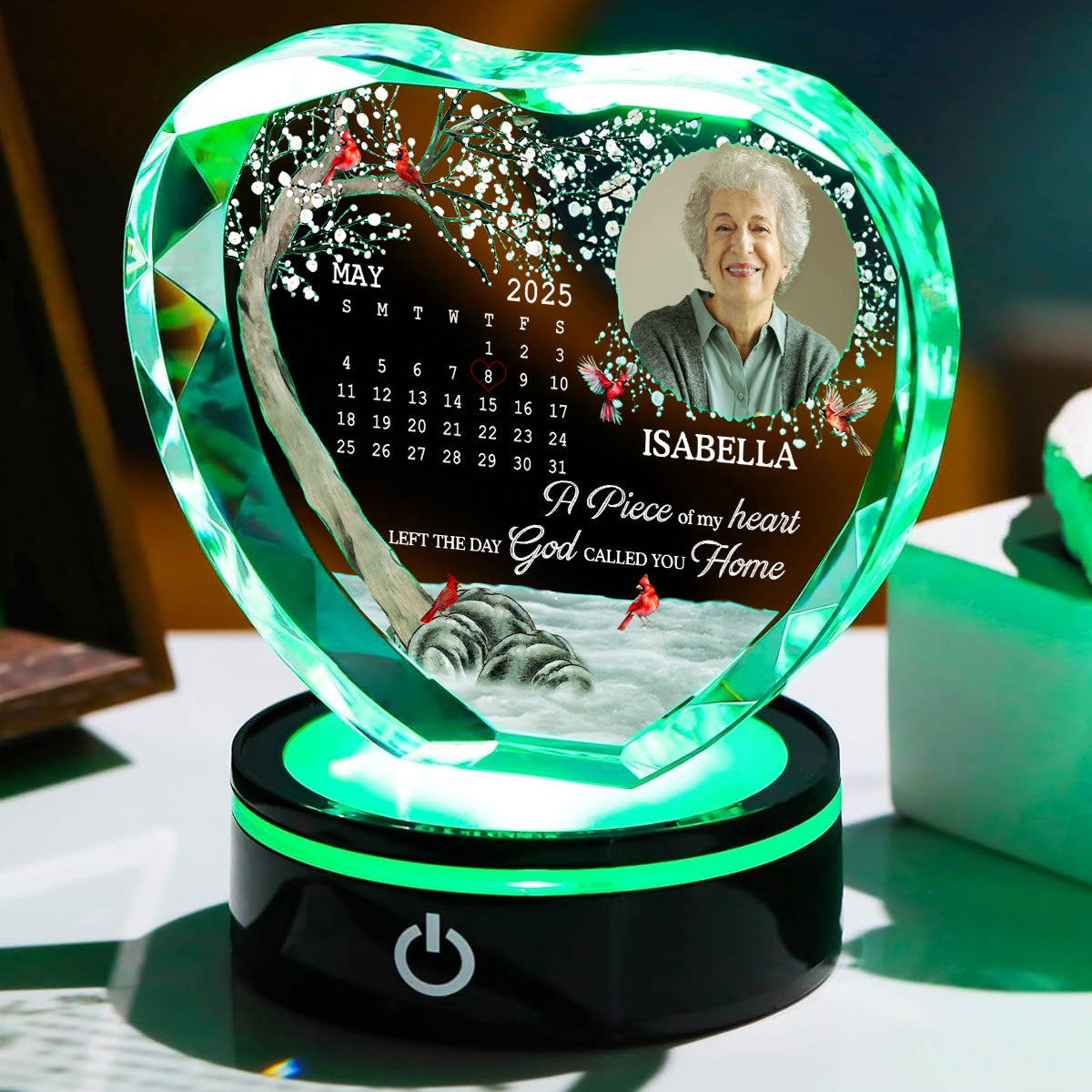 My Heart Changed Forever - Personalized Crystal Led Light