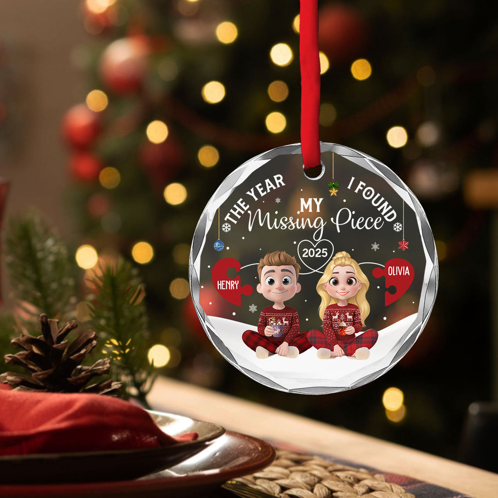 Custom Keepsake Christmas Ornament •  Missing Piece Was Found - Personalized Glass Ornament