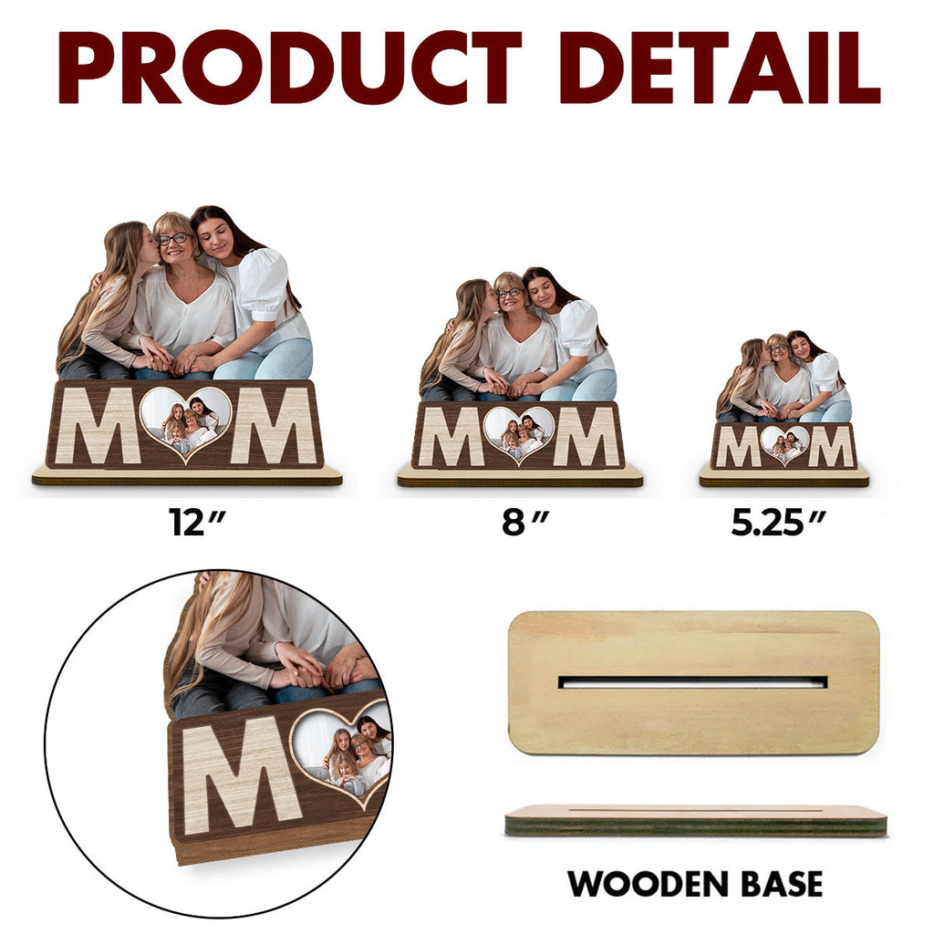 Custom Decor for Mom, Special Gift for Mother • Forever My Mom - Personalized 2-Layer Wood Plaque With Flat Base