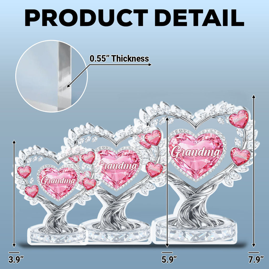 Custom Mother's Day Decor, Gift for Mom & Grandma • Heart Of Love - Personalized Acrylic Plaque