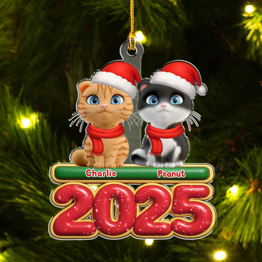 Custom Keepsake Christmas Ornament •  My Cat Is Here - Personalized Acrylic Ornament