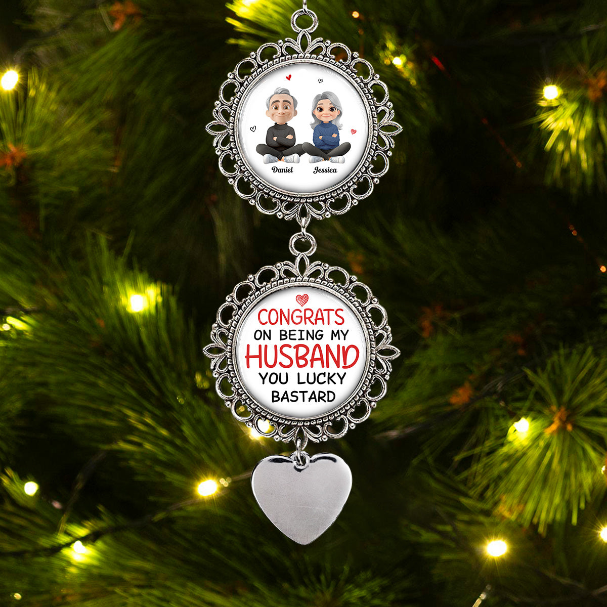 Custom Keepsake Christmas Ornament •  Congrats On Being My Husband - Personalized Charming Ornament