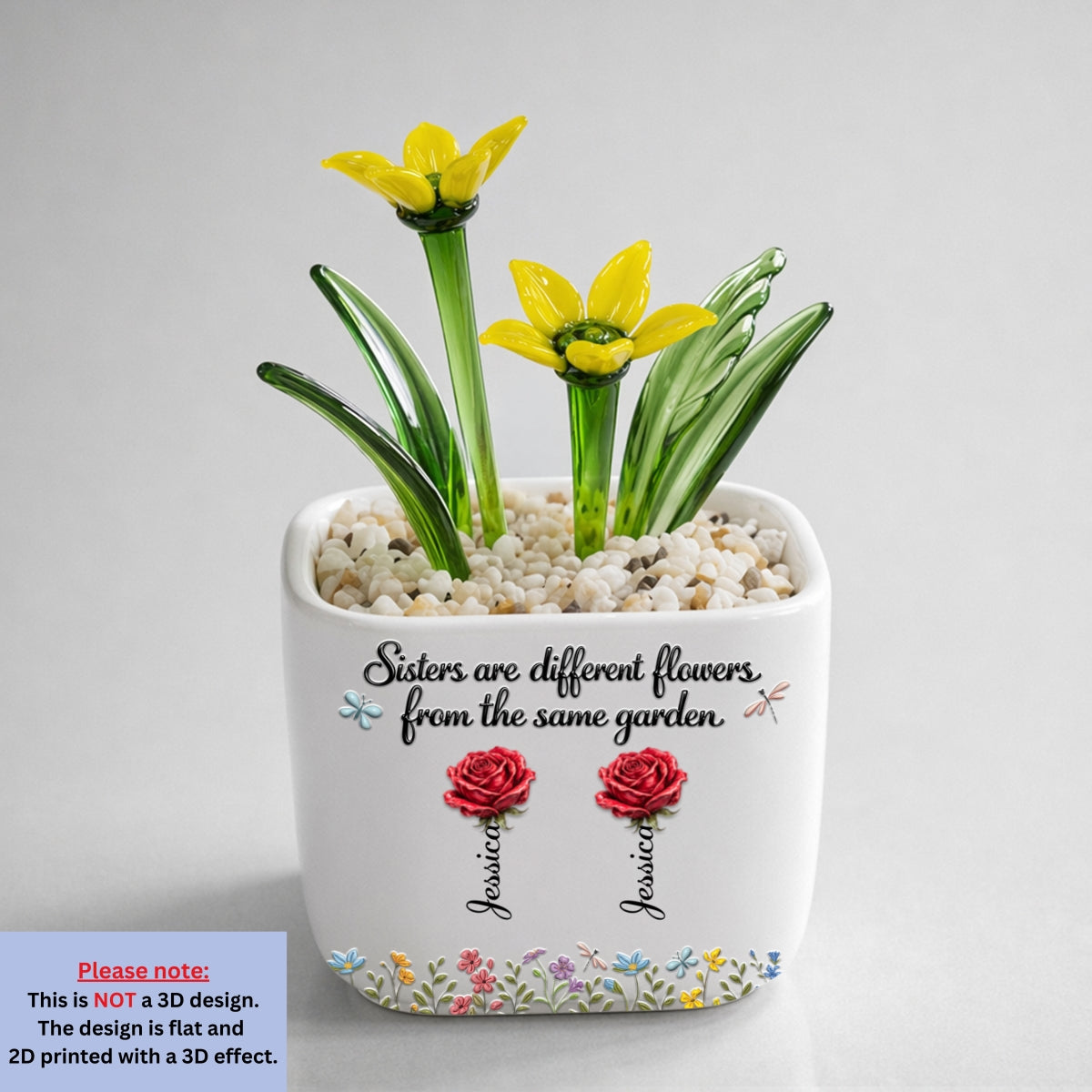 Sisters Are Different Flowers - Personalized Glass Birth Month Flower