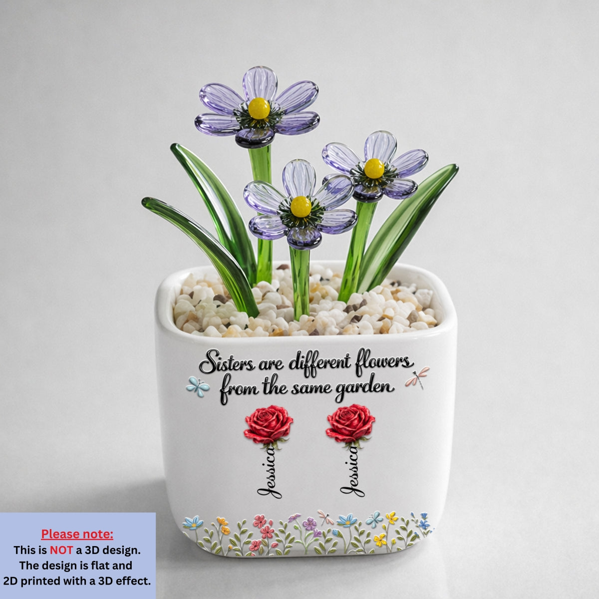 Sisters Are Different Flowers - Personalized Glass Birth Month Flower