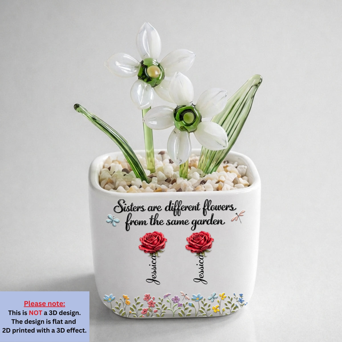 Sisters Are Different Flowers - Personalized Glass Birth Month Flower