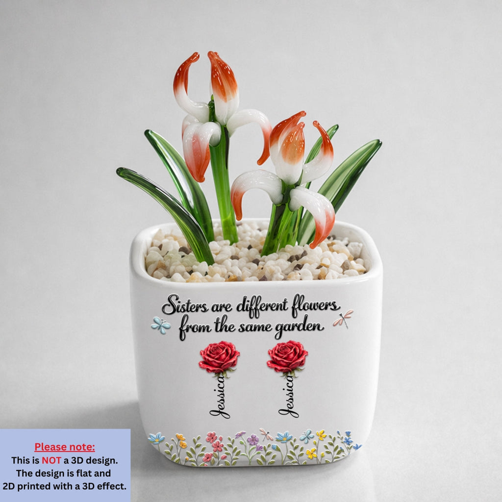 Sisters Are Different Flowers - Personalized Glass Birth Month Flower