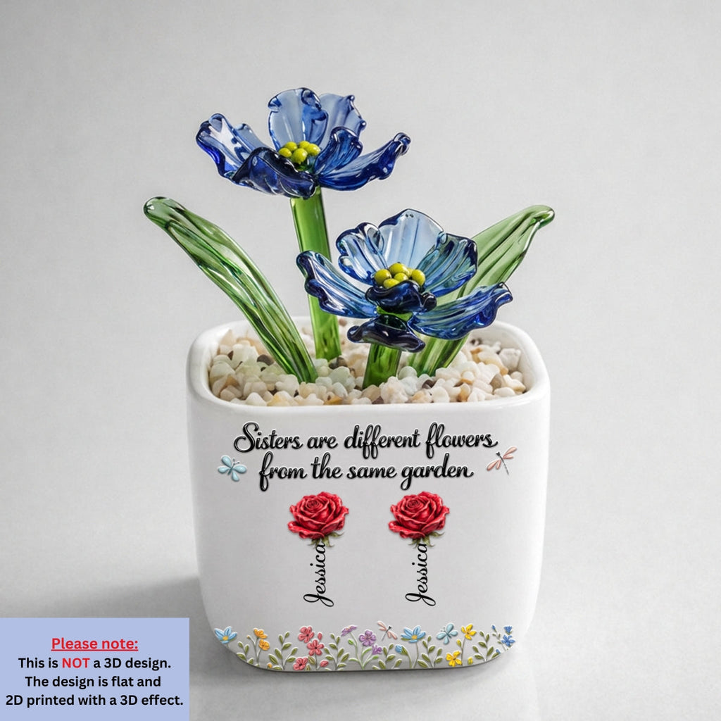 Sisters Are Different Flowers - Personalized Glass Birth Month Flower