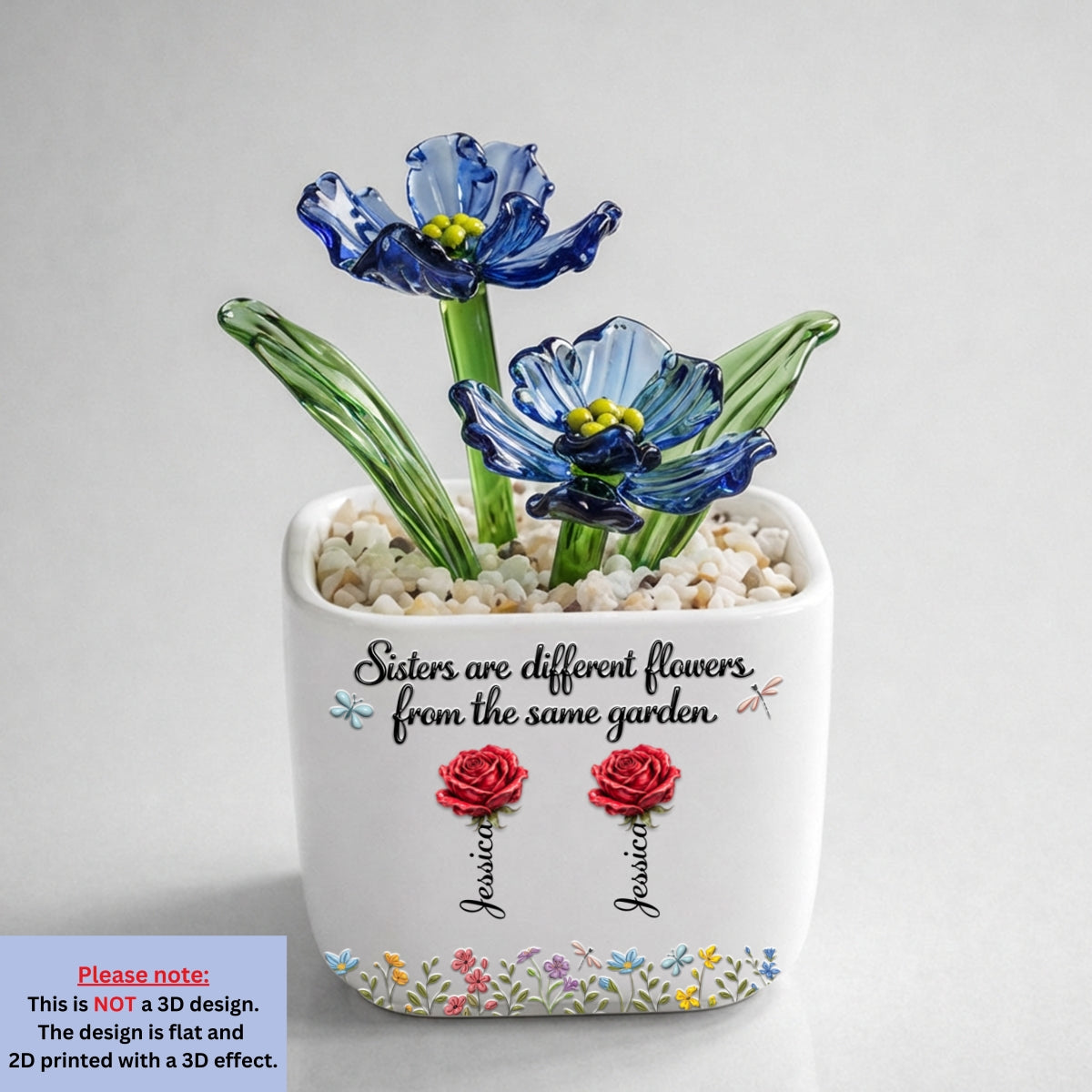 Sisters Are Different Flowers - Personalized Glass Birth Month Flower