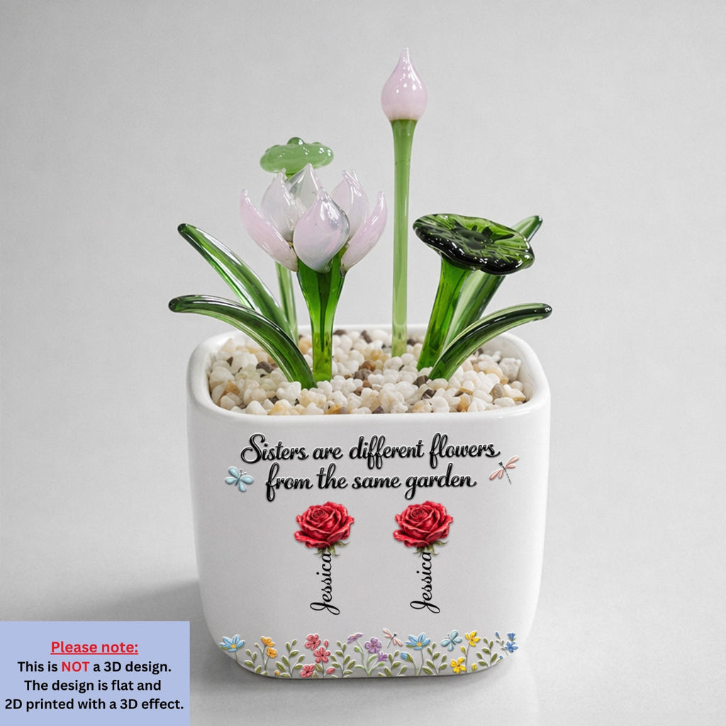Sisters Are Different Flowers - Personalized Glass Birth Month Flower