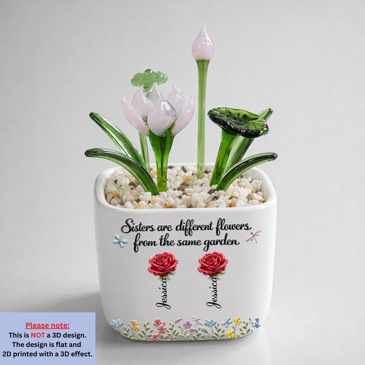 Sisters Are Different Flowers - Personalized Glass Birth Month Flower