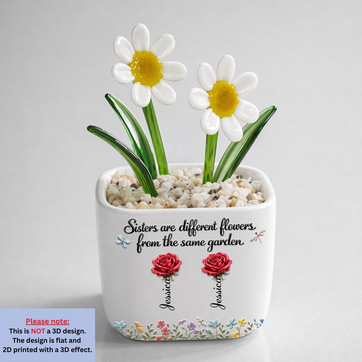 Sisters Are Different Flowers - Personalized Glass Birth Month Flower