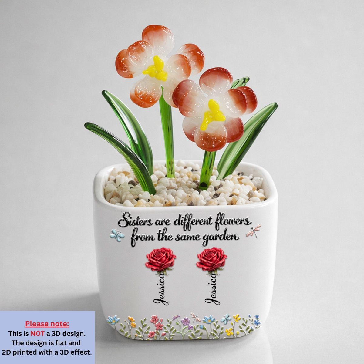 Sisters Are Different Flowers - Personalized Glass Birth Month Flower