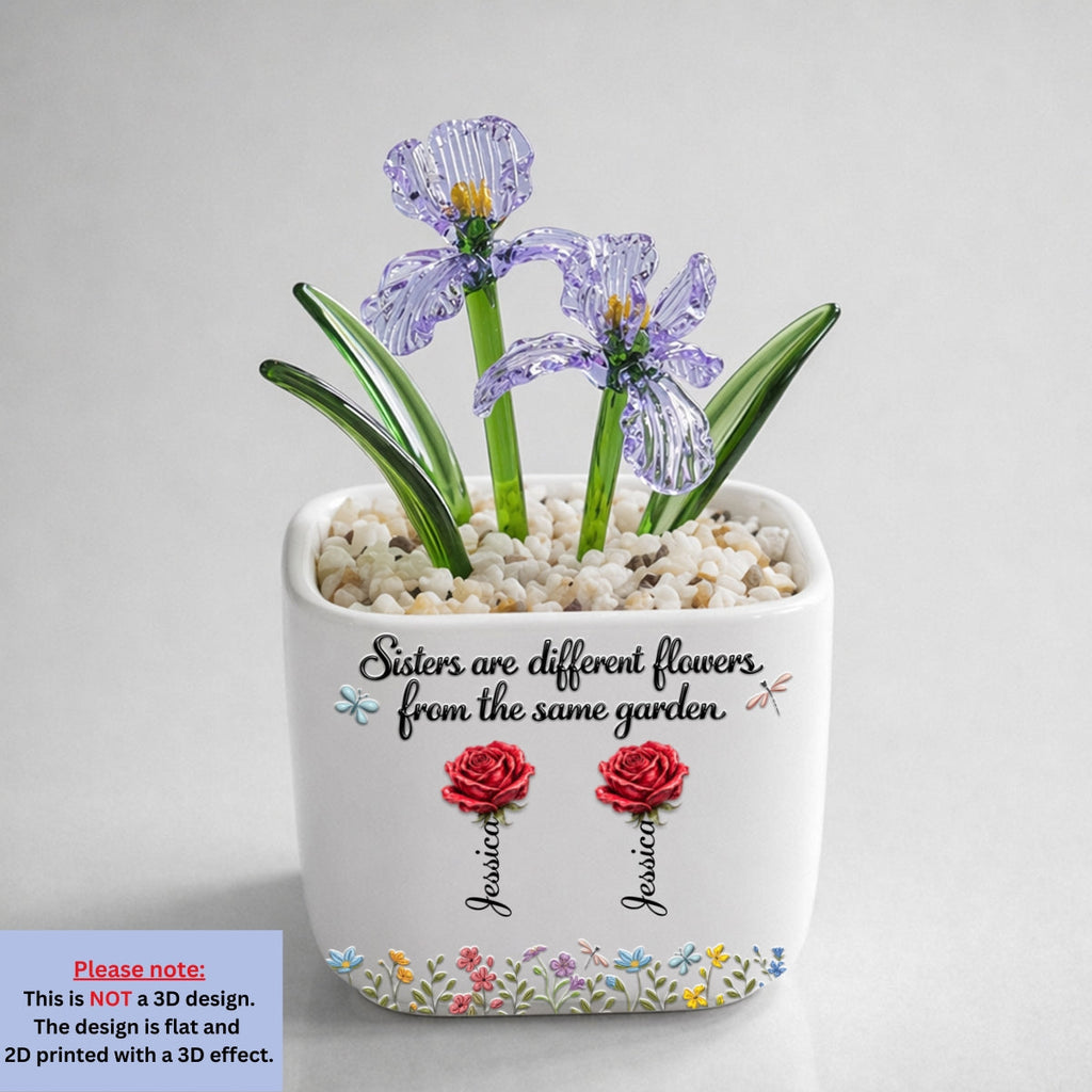 Sisters Are Different Flowers - Personalized Glass Birth Month Flower
